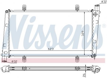 Радіатор VOLVO S40/V40(95-)1.9T(+)[OE 860 2116] NISSENS 65551A