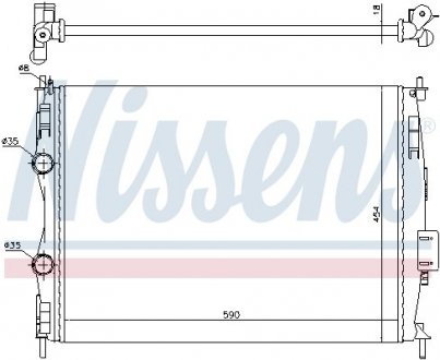 Радіатор NISSAN QASHQAI (J10) (07-) 2.0 i 16V NISSENS 67368