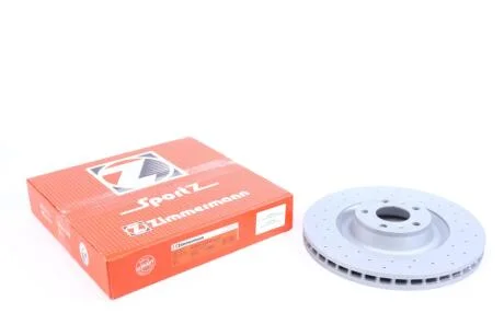 Диск гальмівний (передній) Audi A6/A8/VW Phaeton 04-16 (360x34) (з покриттям) (з отворами) (вент.) ZIMMERMANN 100.3305.52