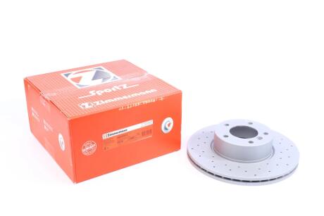 Диск гальмівний (передній) BMW 3 (E90/E91/E93) 05-11/X1 (E84) 09-(312x24) (з покриттям) (з отворами) (вент) ZIMMERMANN 150.3467.52