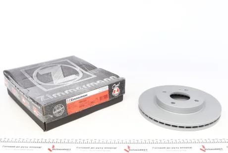 Диск тормозной (передний) Ford Fiesta 08-(258x23) (с покрытием) (вентилированный) ZIMMERMANN 250.1363.20