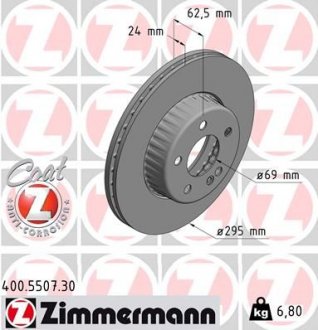 Диск гальмівний FORMULA S ZIMMERMANN 400.5507.30