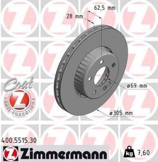 Диск гальмівний ZIMMERMANN 400.5515.30