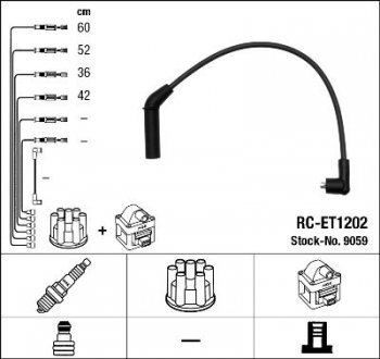 Комплект проводів запалення RC-ET1202 NGK 9059