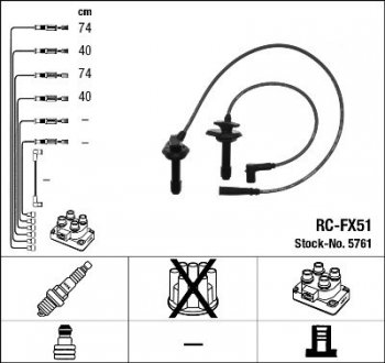 Комплект проводів запалення RC-FX51 NGK 5761