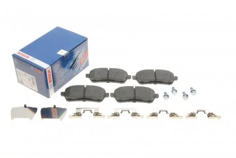 Колодки тормозные (передние) Ford Fiesta 08-/Mazda 2 07-15 (с прижимной пластиной) BOSCH 0 986 494 652