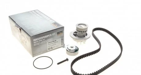 Комплект ГРМ, пас+ролик+помпа HEPU PK07910