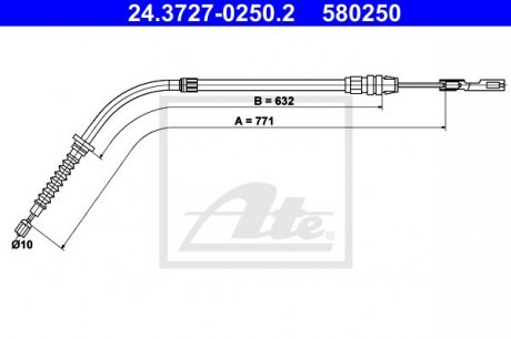 Трос зупиночних гальм ATE 24.3727-0250.2