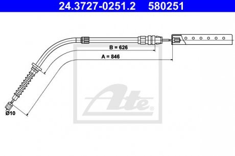 Трос зупиночних гальм ATE 24.3727-0251.2