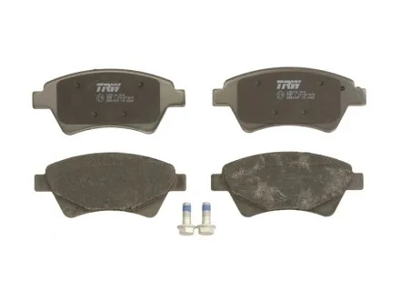 Комплект гальмівних колодок передн (з комплектуючими з гвинтами гальмівного супорта), RENAULT GRAND SCENIC II, MEGANE II, MEGANE II/KOMBI, SCENIC II 1.4-2.0 11.02- TRW GDB1597