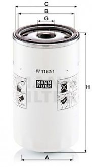 Фільтр масляний W 1152/1 -FILTER MANN W1152/1