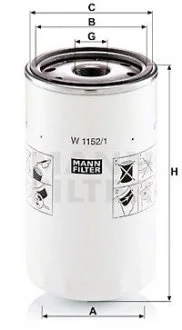 Фільтр масляний W 1152/1 -FILTER MANN W1152/1
