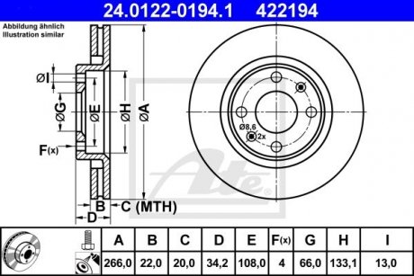 Гальмівний диск ATE 24.0122-0194.1 (фото 1)