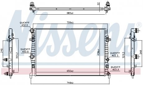 Радіатор AUDI A 3 / S 3 (8V) (12-) 1.4 GAS NISSENS 606218