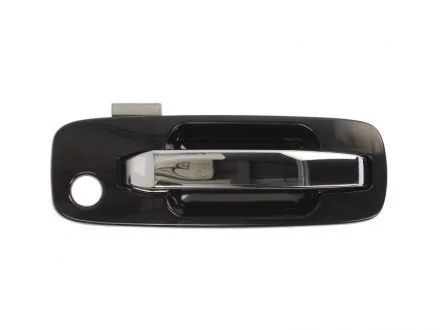 Ручка дверей передн Прав (зовнішн, з отвором для замка, хром/чорний/під фарбування) NISSAN X-TRAIL T30 07.01-08.03 BLIC 6010-16-029402P