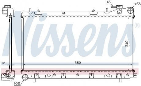 Радіатор SU IMPREZA(92-)1.6 i 16V(+)[OE 45111-FA200] NISSENS 67704A