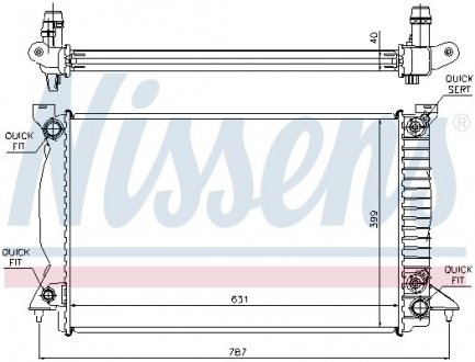 Радіатор AI A 4/S 4(00-)2.7 TDi(+)[OE 8E0.121.251 AD] NISSENS 60314A