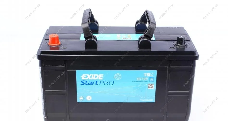 Аккумуляторная батарея 110Ah/750A (349x175x235/+L/B00) StartPro EXIDE EG1101 (фото 1)