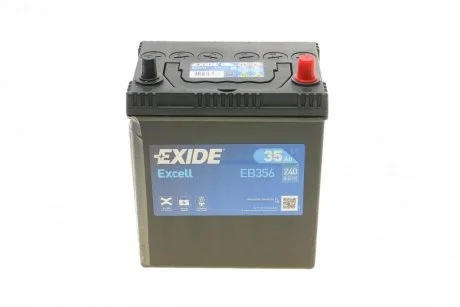 Акумуляторная батарея 35Ah/240A (187x127x220/+R/B00/B1) Excell Азія EXIDE EB356
