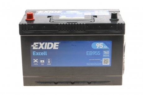 Аккумуляторная батарея 95Ah/760A (306x173x222/+L/B1) Excell (Азия) EXIDE EB955 (фото 1)