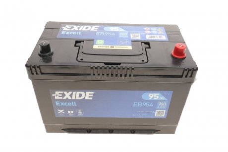 Акумуляторна батарея 95Ah/760A (306x173x222/+R/B1) Excell (Азія) EXIDE EB954 (фото 1)
