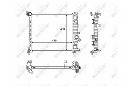 Радіатор охолодження Opel Meriva B 1.4 10-17 NRF 58473