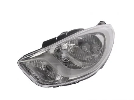 HY I10 10-14 Фара перед.лев.эл.+ мотор H4/PY21W/W5w хром. DEPO 221-1159LMLD-EM