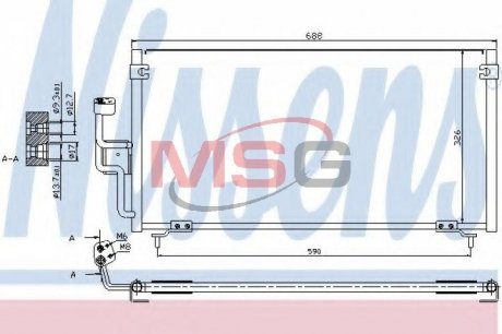 Конденсер MT GALANT(96-)2.0 i 16V(+)[OE MR216132] NISSENS 94702 (фото 1)