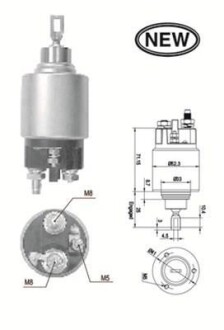 Втягивающее реле стартера CITROEN Jumper 2,0 9-, Berlingo 1,8 97- MAGNETI MARELLI AME0554