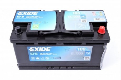 Аккумулятор 100Ah-12v Exide EFB (353х175х190),R,EN900 EL1000
