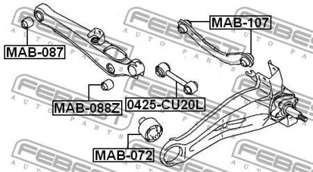 Сайлентблок заднього важеля MG15-11 METGUM 1511