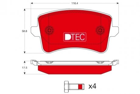 Гальмівні колодки, дискові AUTOMOTIVE TRW GDB1765DTE