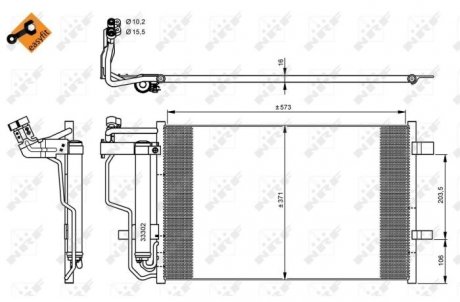 Радиатор кондиционера Mazda 3 1.6-2.0MZR/2.3MPS T 08-14 NRF 35922