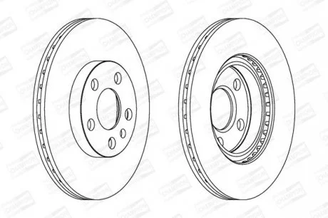 Гальмівний диск перед. Scudo/Jumpy/Expert 96-06 компл. 2шт CHAMPION 562033CH