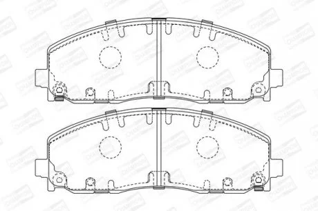 Колодки тормозные дисковые передние Dodge Journey (10-) CHAMPION 573411CH