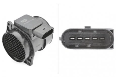 Расходомер воздуха (5 конт.) MB C-class (W203) 2.0/2.3 00-04 8ET009142-331 HELLA 8ET 009 142-331