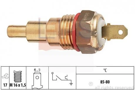 MITSUBISHI Температурний датчик увімкнення вентилятора радіатора Lancer, Colt 84- EPS 1.850.068