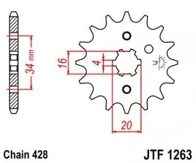 Передняя звезда 15зуб. YBR125?05-/SR125?95/XT125?05- JT MOTO 102-329-15