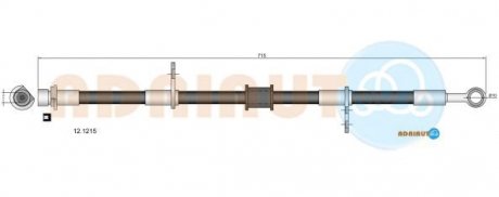 HONDA Тормозной шланг передн.лев. Accord -98, ROVER 600 -99 ADRIAUTO 12.1215