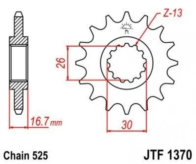 Передняя звезда 15зуб. CBR600`99/900RR`96- JT MOTO 101-564-15