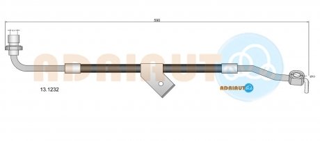 FORD Шланг тормозной передн. прав. Transit 86- ADRIAUTO 13.1232