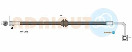 KIA Шланг тормозной пер. лев.Carnival 99- ADRIAUTO 09.1203