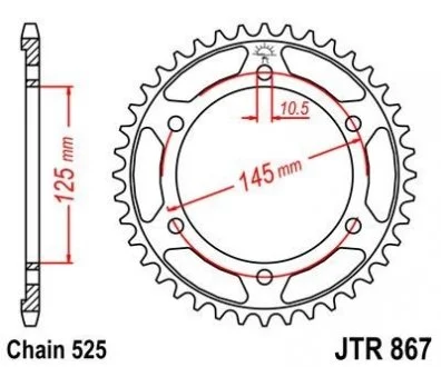 Звезда 43зуб. TDM850 `99-01 JT MOTO 112-566-43