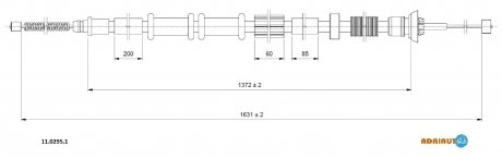 FIAT Трос ручн.тормоза лев.Punto 05- ADRIAUTO 11.0295.1 (фото 1)