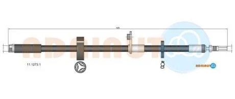 CITROEN Шланг торм. пер. Jumpy 07- ADRIAUTO 11.1273.1