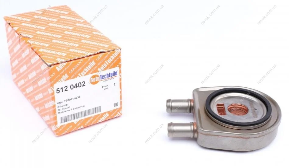 Радиатор масляный Renault Kangoo/Master/Trafic/Opel Movano 1.5/1.9D/DTI/dCi 01- (теплообменник) AUTOTECHTEILE 512 0402 (фото 1)