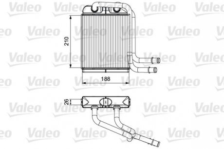 Радиатор печки VW T5/T6 1.9-3.2D 03- Valeo 811524 (фото 1)