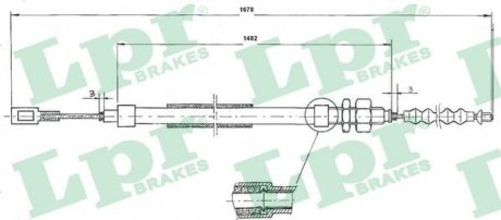 Тросик стояночного тормоза LPR C0095B