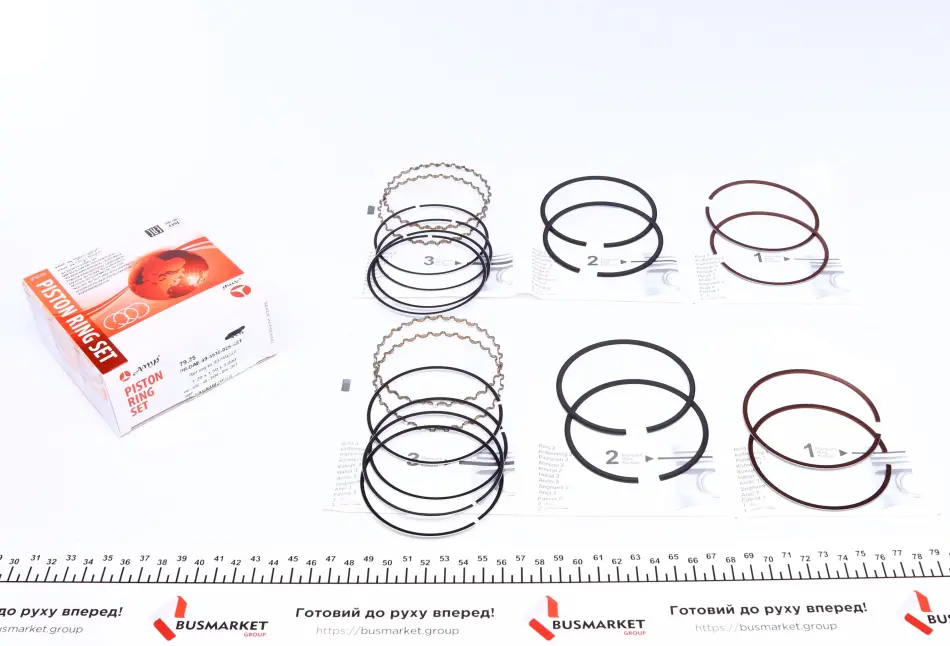 Кольца поршневые Daewoo Nexia 1.6 16V 91-00 (+0.25/79.25mm) (1.2x1.5x3.0) AMP PR-DAE-49-3538-025-SET (фото 1)