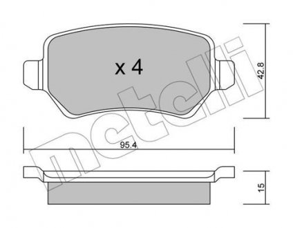 Тормозные колодки (задние) Opel Astra H 04-/Combo 01-/Zafira B 05-15 Metelli 22-0542-1 (фото 1)